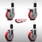 Service Caster 5'' SS Red Poly Swivel 1-5/8'' Expanding Stem Caster Set 2 Total Lock Brakes, 4PK SCC-SSEXTTL20S514-PPUB-RED-2-S-2-158 - alternate 5